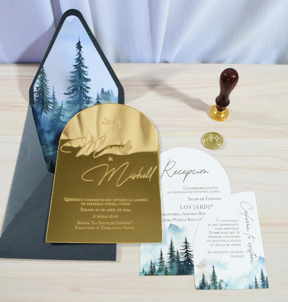 Invitación botanico brillo