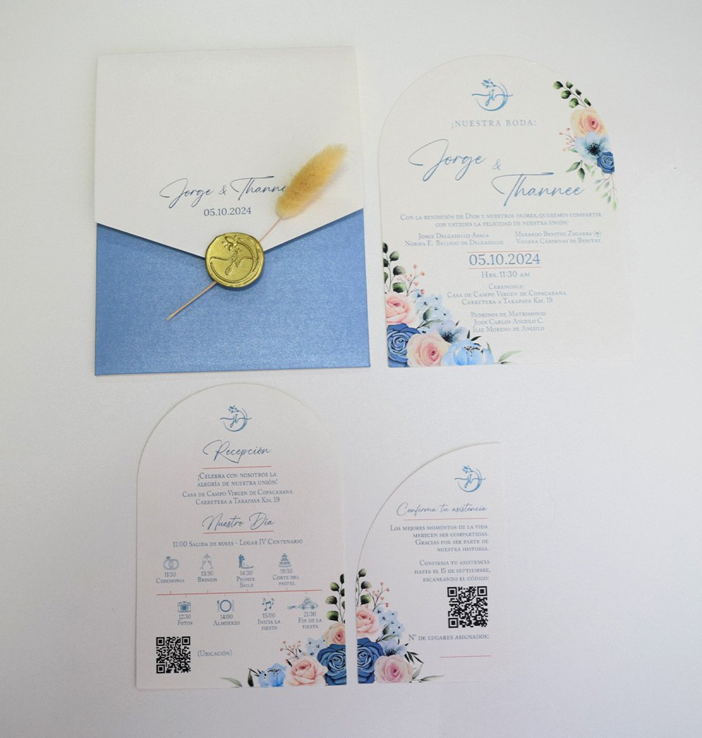 Invitación romantica blue