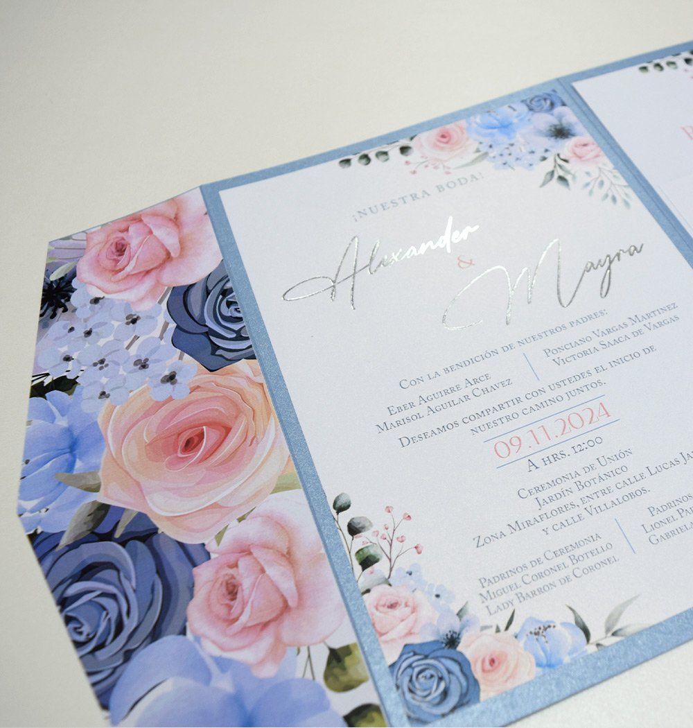 Invitación Blue rosal